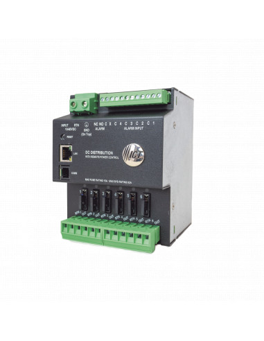 Fuente de distribucion de 6 salidas, control y monitoreo Ethernet, Vo: 10-60V Dc, para montaje en riel din