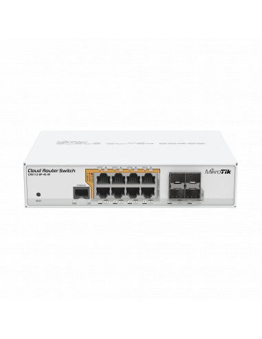 Cloud Router Switch Administrable L3, 8 puertos 10/100/1000 Mbps c/PoE Pasivo o 802.3af/at, 4 Puertos SFP