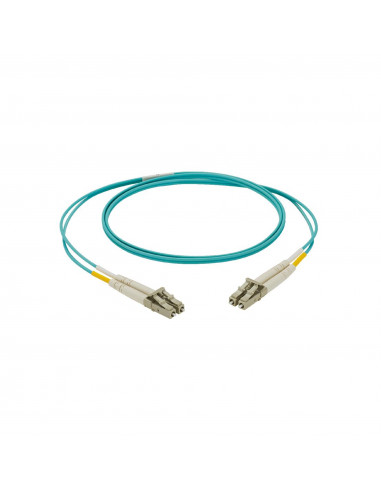 Jumper de Fibra Optica Multimodo 50/125 OM3, LC-LC Duplex, LSZH, Color Aqua, 3 Metros