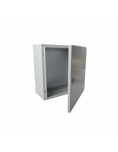 Gabinete de Acero IP66 Uso en Intemperie (400 x 400 x 200 mm) con Placa Trasera Interior de Metal y Compuerta Inferior Atornilla