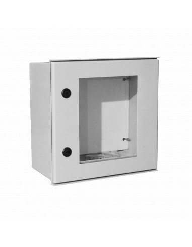 Gabinete de Poliester IP65 Puerta Transparente, Uso en Intemperie (400 x 400 x 200 mm) con Placa Trasera Interior de Plastico (I