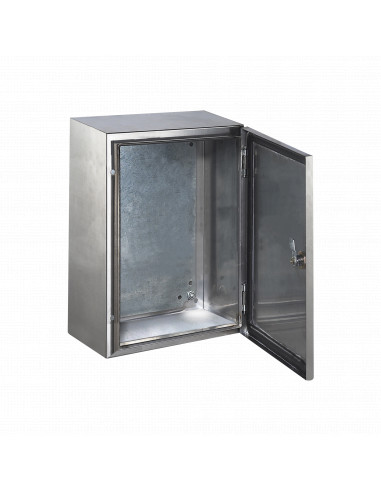 Gabinete de Acero Inoxidable IP66 Uso en Intemperie (200 x 300 x 150 mm) con Placa Interna Galvanizada.