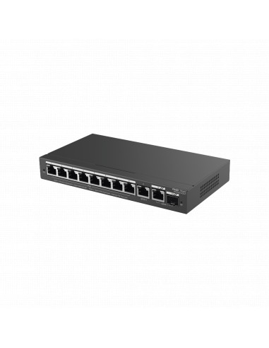 Switch Administrable con 8 puertos Gigabit PoE, 2 Uplinks Gigabit (1 SFP), gestion gratuita desde la nube