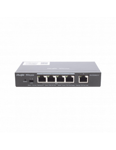 Switch Administrable PoE con 5 puertos Gigabit, 4 PoE 802.3af/at, gestion gratuita desde la nube, 54w