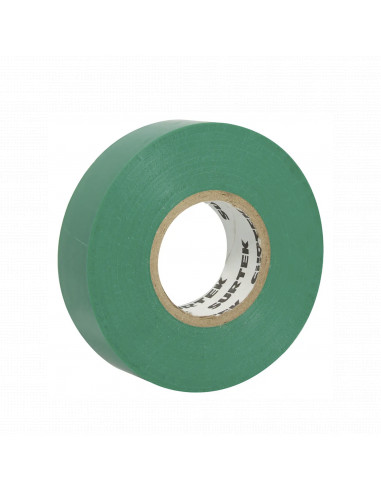 Cinta para aislar color Verde de 19 mm x  18 metros / Fabricada en PVC / Adhesivo acrilico.