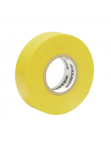 Cinta para aislar color Amarillo de 19 mm x  9 metros / Fabricada en PVC / Adhesivo acrilico.