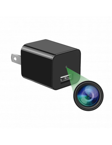 Camara Oculta en Cargador de Pared (Spyce Camera) / Memoria de 8GB / Resolucion 2 Megapixel (1080P) / Grabacion Continua o por M