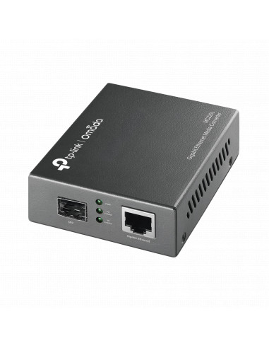 Convertidor Fibra Optica Monomodo o Multimodo / 1 Puerto SFP 1000 Mbps / 1 Puerto RJ45 10/100/1000 Mbps / Plug and Play