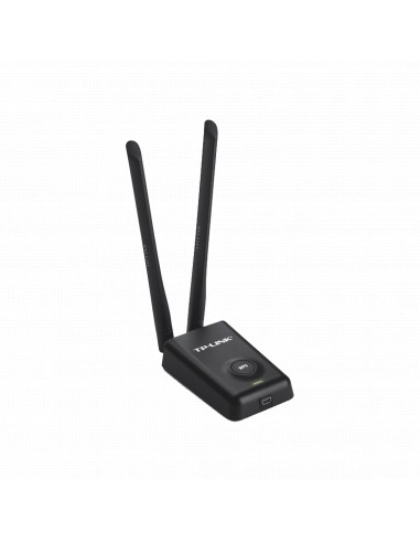 Adaptador de alta potencia USB  inalambrico N 300 Mbps 2.4 GHz con 2 antenas externas de 5 dBi