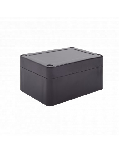 Gabinete Plastico Negro para Exterior (IP65) de 100 x 68 x 50 mm Cierre por Tornillos.