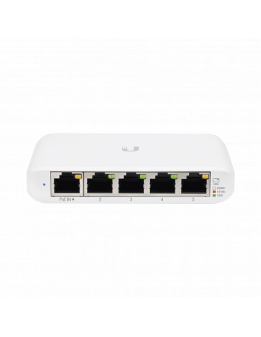 Switch UniFi Administrable Compacto de 5 Puertos 10/100/1000 Mbps, soporta entrada de PoE 802.3af/at