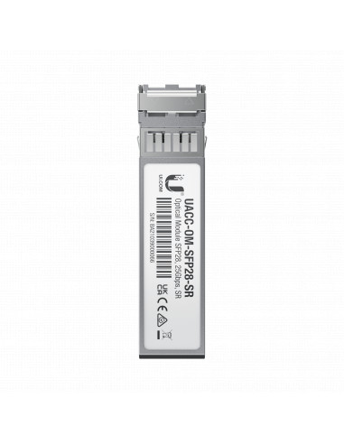 Transceptor de fibra optica multimodo SFP28 hasta 25 Gbps con 2 conectores LC, hasta 100 mts