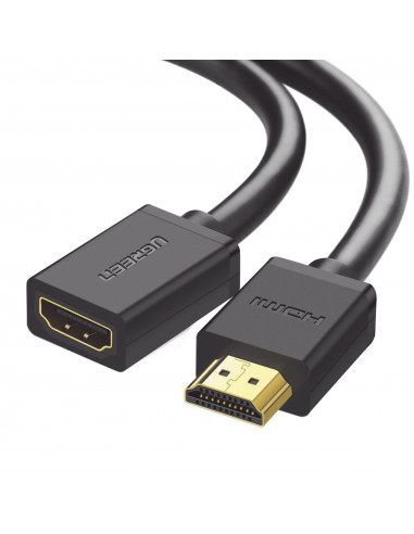 Cable extensor HDMI de 0.5M / 4K@60Hz / 3D / HDR /  Macho a Hembra /  Nucleo de cobre estanado / Transmision estable.