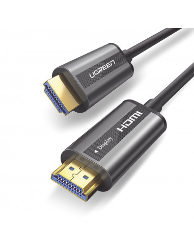 Cable HDMI de 15 Metros por Fibra Optica 4K@60Hz / Fibra de 4 nucleos + Cobre estanado de 7 nucleos / Compatible con HDMI 2.0 / 