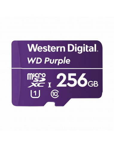 Memoria microSD de 256 GB PURPLE, Especializada Para Videovigilancia, 10 VECES MAYOR DURACION, 3 ANOS DE GARANTIA