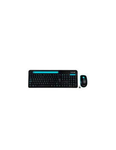 TECLADO/MOUSE TECHZONE TZ20COMB02-INA INALAMBRICO RANURA SOPORTE AZUL