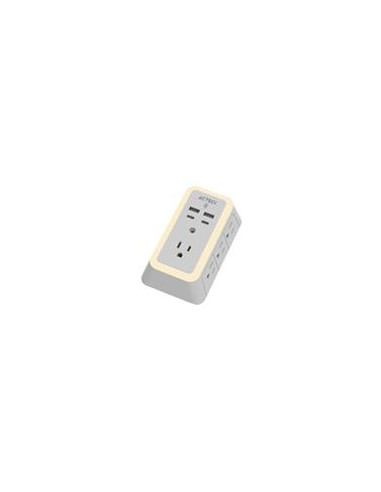 CARGADOR DE PARED ACTECK ENERGON LUMINA CP515 / 11 EN 1 / 7 X TOMACORRIENTE / 2 USB / 2 TIPO C / RESISTENTE AL FUEGO / SUPRESOR 