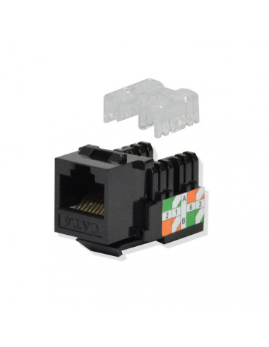 KeyStone Jack RJ45 Cat6 LOGICO KJ6224, Color Negro