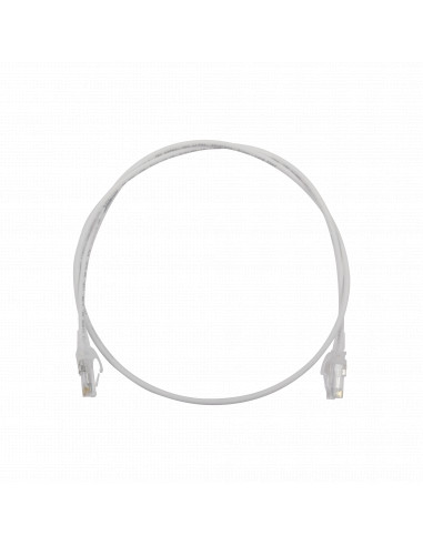 Patch Cord MC6 Modular Cat6 UTP, CM/LS0H, 3ft, Color Blanco, Diametro Reducido (28AWG)