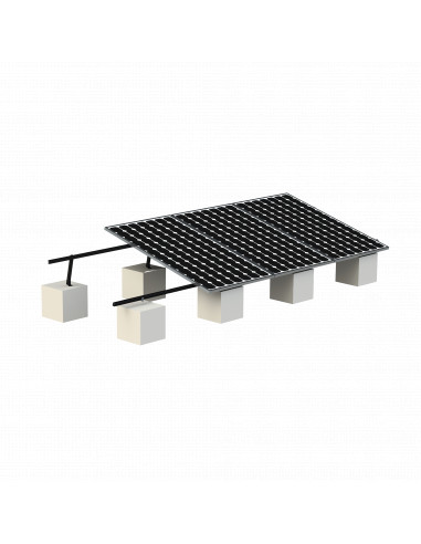 Montaje para Panel Solar, Riel "8" de 5400mm para Modulos con Espesor de 30-35mm, Velocidad de Viento Max. 136km/h (20° a 45°) C