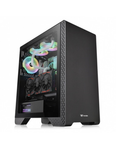 Gabinete THERMALTAKE CA-1P5-00M1WN-00 - Gabinete, Vidrio, SPCC, ATX, Negro