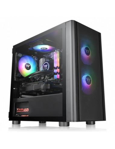 Gabinete THERMALTAKE CA-1R1-00S1WN-02 - V150 Tempered Glass ARGB Breeze Micro