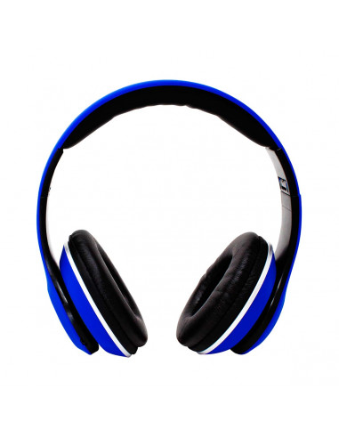 AUDIFONOS OVER-EAR BLUETOOTH NBH-01 SONIDO HI-FI 3.5MM  RADIO FM MICRO SD 3.5MML MANOS LIBRES RUBBERIZED AZUL - 