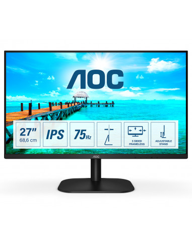 AOC Monitor 27B2H - 27 pulgadas, 1920 x 1080 Pixeles, Negro