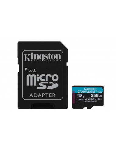 MEMORIA KINGSTON MICRO SDXC CANVAS GO! PLUS 256GB UHS-I U3 V30 A2 CLASE 10 C ADAPTADOR (SDCG3 256GB)