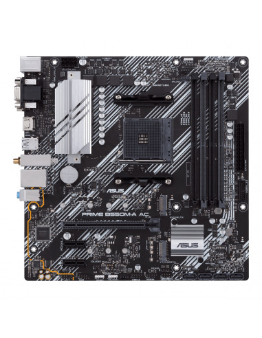 MotherBoard S-AM4 Micro-ATX ASUS PRIME B550M-A AC, 4 modulos DDR4, 1 M.2 PCIE 4 + 1 M.2 PCIE 3 + 4 SATA