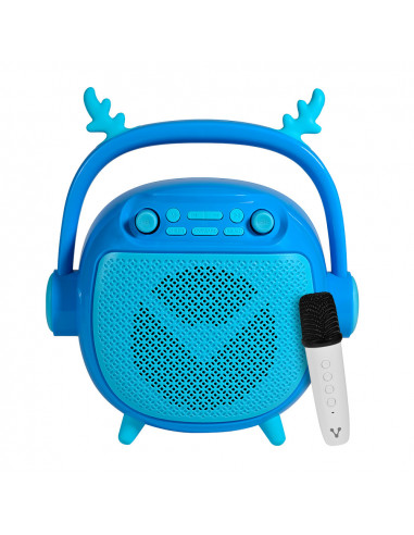 BOCINA VORAGO BSP-205 BLUETOOTH   MSD   USB   3.5MM MICRÓFONO CON MODOS DE VOZ COLOR AZUL - 