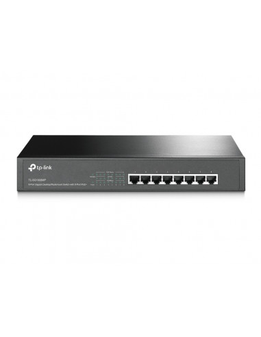 Switch Gigabit TP-Link No administrable POE Negro, 126W, 8 puertos